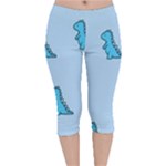 Dinosaur , Cute, Pastel, Velvet Capri Leggings 