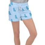 Dinosaur , Cute, Pastel, Women s Velour Lounge Shorts