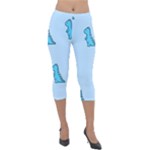 Dinosaur , Cute, Pastel, Lightweight Velour Capri Leggings 