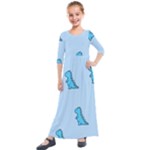 Dinosaur , Cute, Pastel, Kids  Quarter Sleeve Maxi Dress