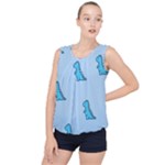 Dinosaur , Cute, Pastel, Bubble Hem Chiffon Tank Top