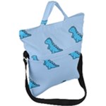 Dinosaur , Cute, Pastel, Fold Over Handle Tote Bag