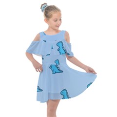 Kids  Shoulder Cutout Chiffon Dress 