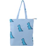 Dinosaur , Cute, Pastel, Double Zip Up Tote Bag