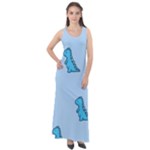 Dinosaur , Cute, Pastel, Sleeveless Velour Maxi Dress