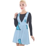 Dinosaur , Cute, Pastel, Plunge Pinafore Velour Dress