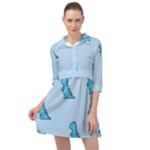 Dinosaur , Cute, Pastel, Mini Skater Shirt Dress