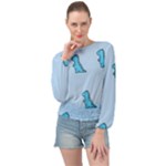 Dinosaur , Cute, Pastel, Banded Bottom Chiffon Top