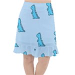 Dinosaur , Cute, Pastel, Fishtail Chiffon Skirt