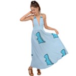 Dinosaur , Cute, Pastel, Backless Maxi Beach Dress