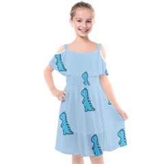 Kids  Cut Out Shoulders Chiffon Dress 