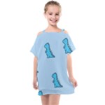 Dinosaur , Cute, Pastel, Kids  One Piece Chiffon Dress