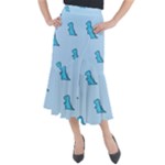 Dinosaur , Cute, Pastel, Midi Mermaid Skirt