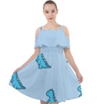 Dinosaur , Cute, Pastel, Cut Out Shoulders Dress