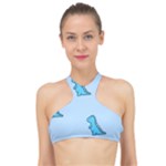 Dinosaur , Cute, Pastel, High Neck Bikini Top