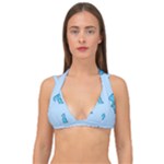 Dinosaur , Cute, Pastel, Double Strap Halter Bikini Top