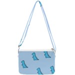 Dinosaur , Cute, Pastel, Double Gusset Crossbody Bag