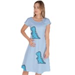 Dinosaur , Cute, Pastel, Classic Short Sleeve Dress