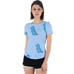 Dinosaur , Cute, Pastel, Back Cut Out Sport T-Shirt