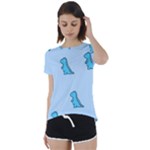 Dinosaur , Cute, Pastel, Short Sleeve Open Back T-Shirt