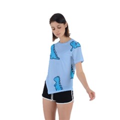 Asymmetrical Short Sleeve Sports T-Shirt 