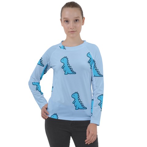 Dinosaur , Cute, Pastel, Women s Long Sleeve Raglan T