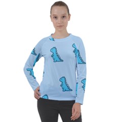 Dinosaur , Cute, Pastel, Women s Long Sleeve Raglan T