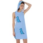 Dinosaur , Cute, Pastel, Racer Back Hoodie Dress