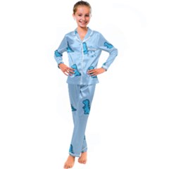 Kids  Satin Long Sleeve Pajamas Set 