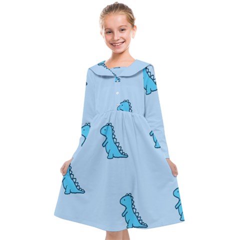 Dinosaur , Cute, Pastel, Kids  Midi Sailor Dress from ArtsNow.com