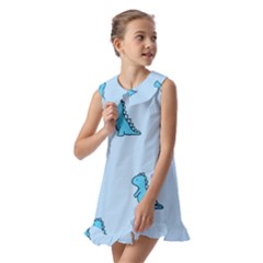 Kids  Pilgrim Collar Ruffle Hem Dress 