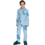 Dinosaur , Cute, Pastel, Kids  Long Sleeve Velvet Pajamas Set