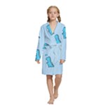 Dinosaur , Cute, Pastel, Kids  Long Sleeve Velvet Lounge Robe