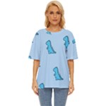 Dinosaur , Cute, Pastel, Oversized Basic T-Shirt