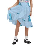 Dinosaur , Cute, Pastel, Kids  Ruffle Flared Wrap Midi Skirt