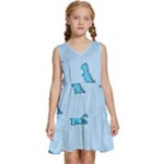 Dinosaur , Cute, Pastel, Kids  Sleeveless Tiered Mini Dress