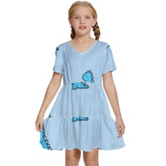 Kids  Short Sleeve Tiered Mini Dress 