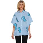 Dinosaur , Cute, Pastel, Women s Batwing Button Up Shirt