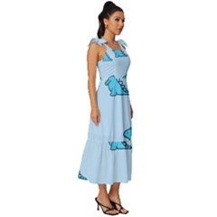 Tie-Strap Tiered Midi Chiffon Dress 