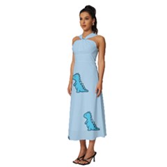 Sleeveless Cross Front Cocktail Midi Chiffon Dress 