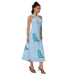 Sleeveless Cross Front Cocktail Midi Chiffon Dress 