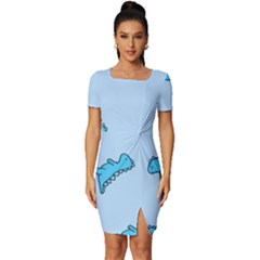 Fitted Knot Split End Bodycon Dress 