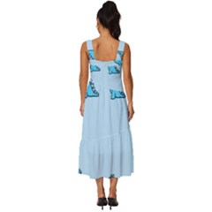 Square Neckline Tiered Midi Dress 