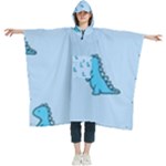 Dinosaur , Cute, Pastel, Women s Hooded Rain Ponchos