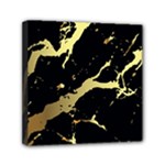 Marble Black, Kiss, Gold, Pretty Mini Canvas 6  x 6  (Stretched)