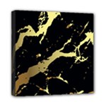 Marble Black, Kiss, Gold, Pretty Mini Canvas 8  x 8  (Stretched)