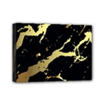 Marble Black, Kiss, Gold, Pretty Mini Canvas 7  x 5  (Stretched)