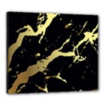 Marble Black, Kiss, Gold, Pretty Canvas 24  x 20  (Stretched)