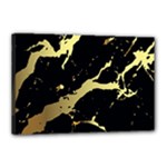 Marble Black, Kiss, Gold, Pretty Canvas 18  x 12  (Stretched)