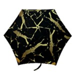 Marble Black, Kiss, Gold, Pretty Mini Folding Umbrellas